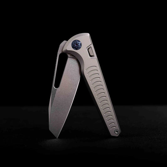 Vosteed Gavko Leopard A2501 - 3.38" M390 Stonewash Blade, Titanium Handle
