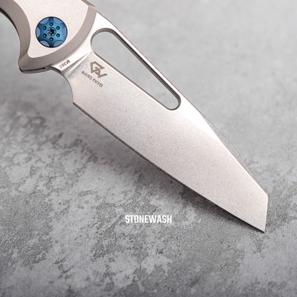 Vosteed Gavko Leopard A2501 - 3.38" M390 Stonewash Blade, Titanium Handle