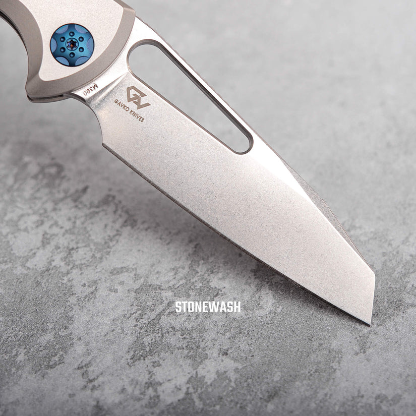 Vosteed Gavko Leopard A2501 - 3.38" M390 Stonewash Blade, Titanium Handle