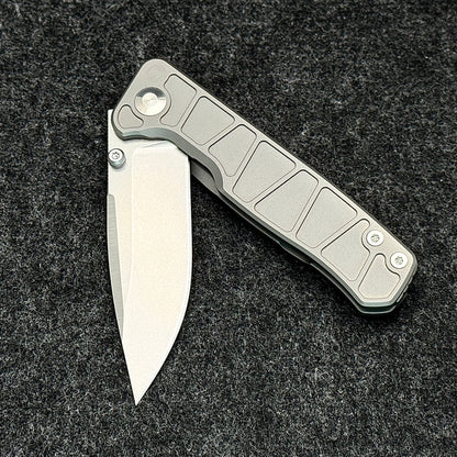 CornCraft Knives Neutron Star v2 - 3.3" CPM-S35VN Stonewashed Blade, Titanium Handle