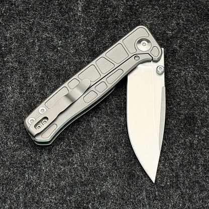 CornCraft Knives Neutron Star v2 - 3.3" CPM-S35VN Stonewashed Blade, Titanium Handle