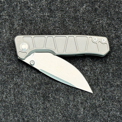 CornCraft Knives Neutron Star v2 - 3.3" CPM-S35VN Stonewashed Blade, Titanium Handle