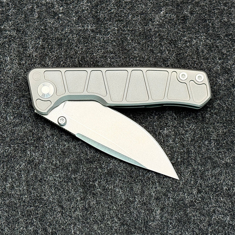 CornCraft Knives Neutron Star v2 - 3.3" CPM-S35VN Stonewashed Blade, Titanium Handle