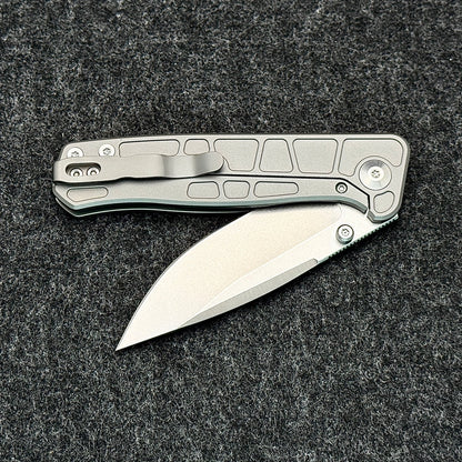 CornCraft Knives Neutron Star v2 - 3.3" CPM-S35VN Stonewashed Blade, Titanium Handle