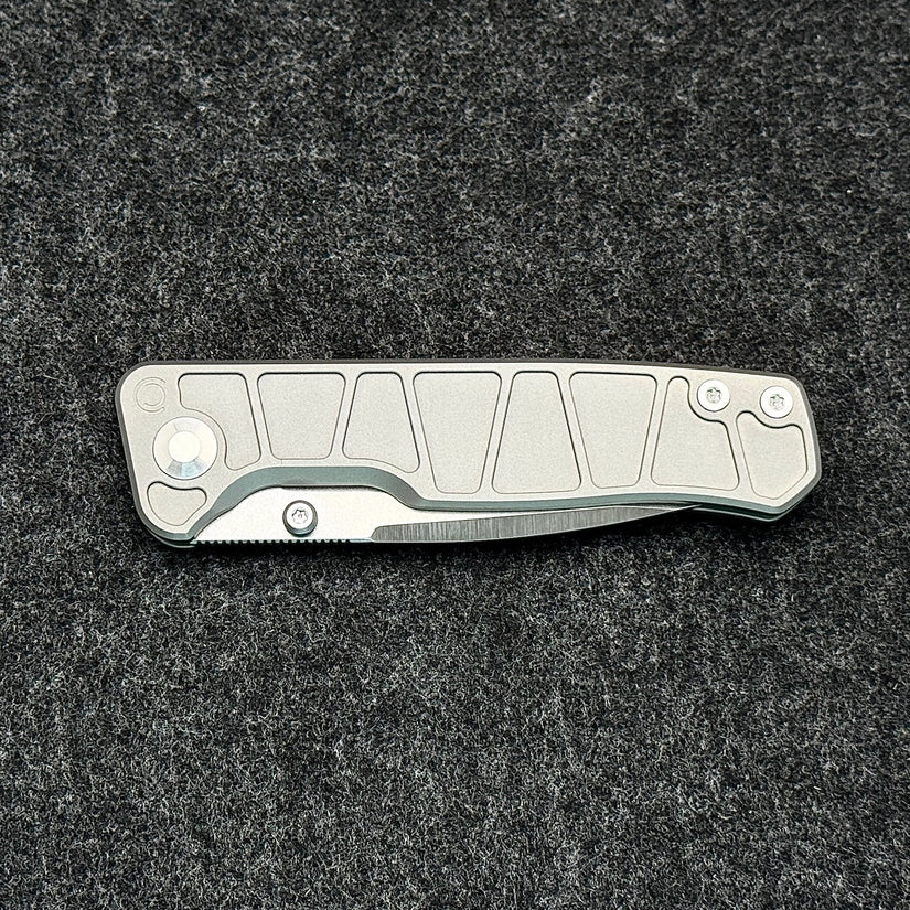 CornCraft Knives Neutron Star v2 - 3.3" CPM-S35VN Stonewashed Blade, Titanium Handle