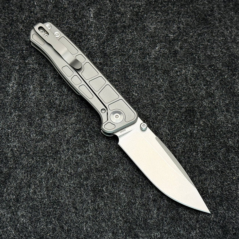 CornCraft Knives Neutron Star v2 - 3.3" CPM-S35VN Stonewashed Blade, Titanium Handle