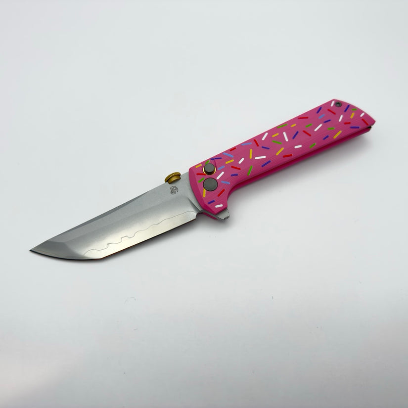 North Mountain Blade Chop 2 Donut Thumb Disk - 3.4" SLD-Magic Steel San Mai Tanto Blade, Donut G10 Handle