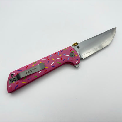 North Mountain Blade Chop 2 Donut Thumb Disk - 3.4" SLD-Magic Steel San Mai Tanto Blade, Donut G10 Handle