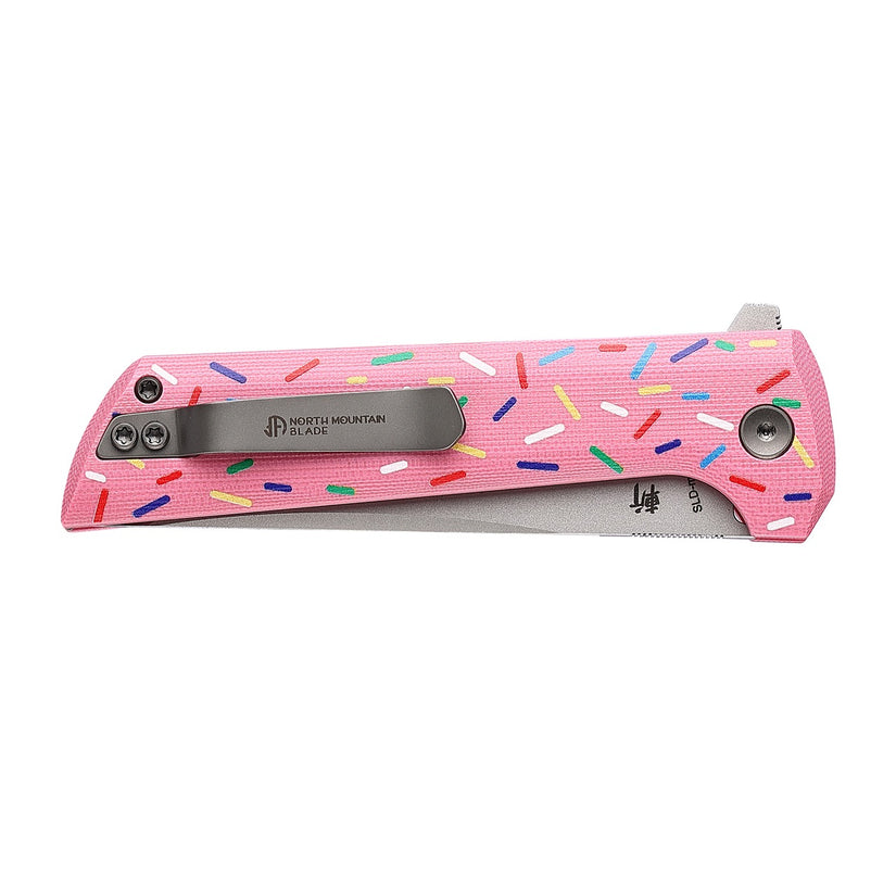 North Mountain Blade Chop 2 Doughnut - 3.4" SLD-Magic Steel San Mai Tanto Blade, Doughnut G10 Handle