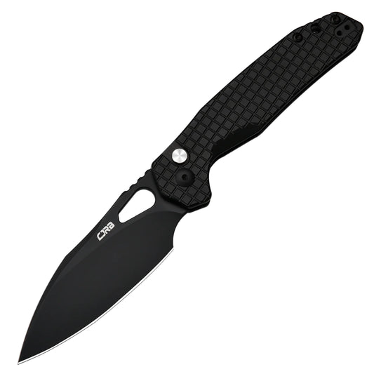 CJRB Frack Frag - 3.9" AR-RPM9 Black Drop Point Blade, Black Frag Steel Handles - J1931BFST