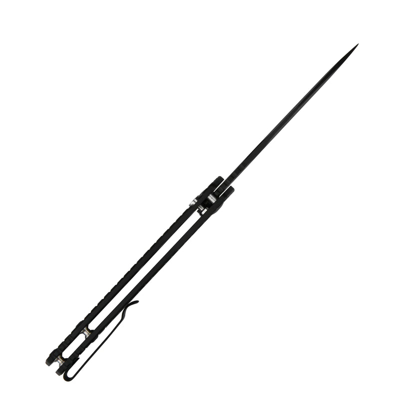 CJRB Frack Frag - 3.9" AR-RPM9 Black Drop Point Blade, Black Frag Steel Handles - J1931BFST