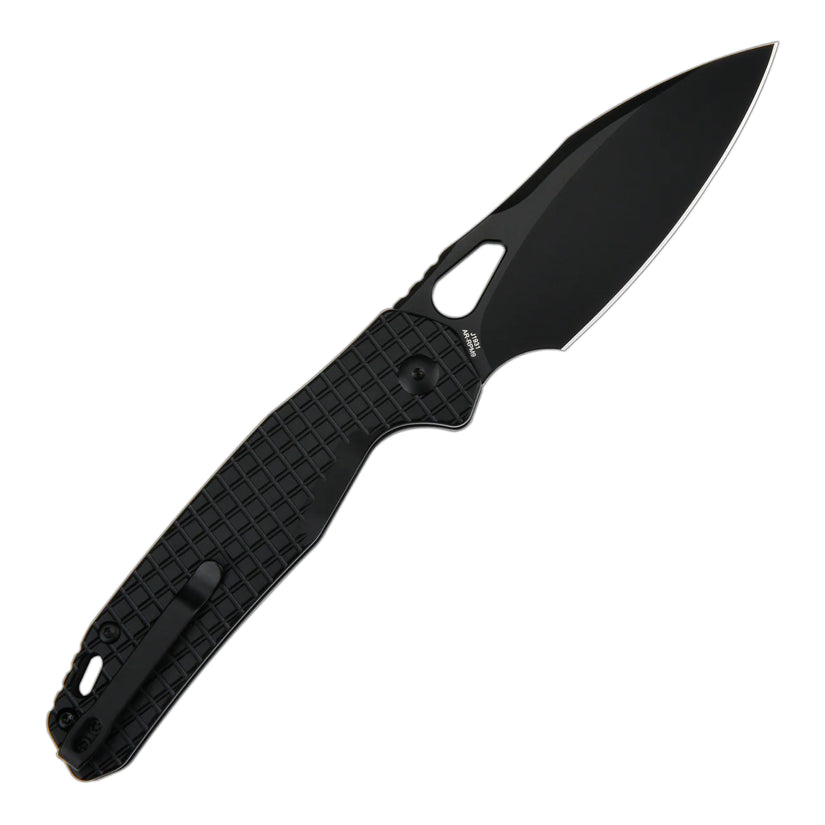 CJRB Frack Frag - 3.9" AR-RPM9 Black Drop Point Blade, Black Frag Steel Handles - J1931BFST