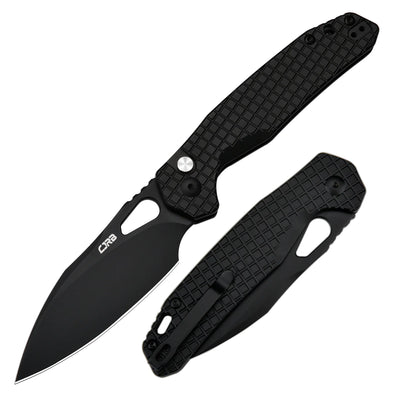 CJRB Frack Frag - 3.9" AR-RPM9 Black Drop Point Blade, Black Frag Steel Handles - J1931BFST