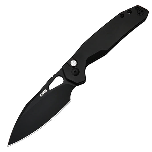 CJRB Frack - 3.9" AR-RPM9 Black Drop Point Blade, Black Steel Handles - J1931BST