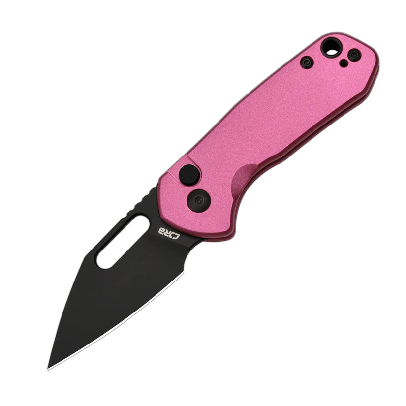 CJRB Mini Pyrite Wharncliffe Black - 2.17" AR-RPM9 Black PVD Wharncliffe Blade, Pink Aluminium Handles - J1933BPK