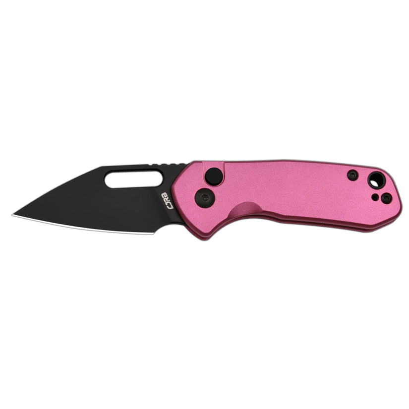 CJRB Mini Pyrite Wharncliffe Black - 2.17" AR-RPM9 Black PVD Wharncliffe Blade, Pink Aluminium Handles - J1933BPK