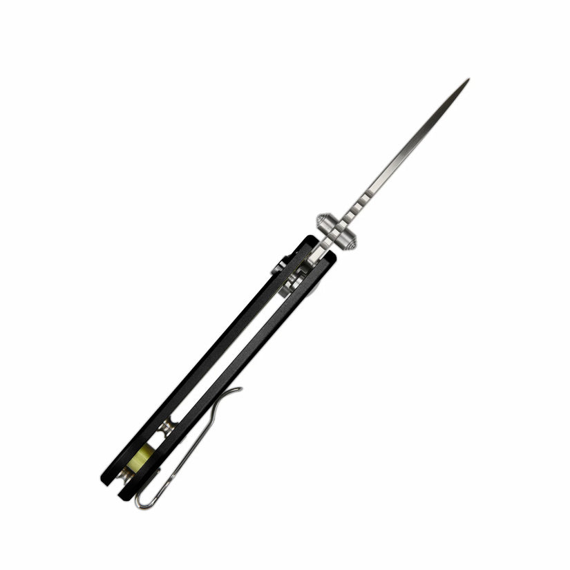 CJRB Mica - 2.36" AR-RPM9 Sandblasted Drop Point Blade, Black Aluminium Handles - J1934BK