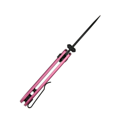 CJRB Mica - 2.36" AR-RPM9 Black PVD Drop Point Blade, Pink Aluminium Handles - J1934BPK