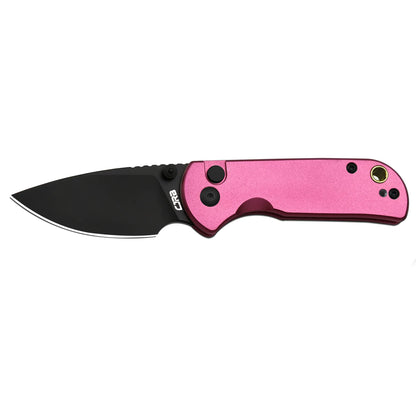 CJRB Mica - 2.36" AR-RPM9 Black PVD Drop Point Blade, Pink Aluminium Handles - J1934BPK