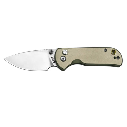 CJRB Mica - 2.36" AR-RPM9 Sandblasted Drop Point Blade, Green Aluminium Handles - J1934GN