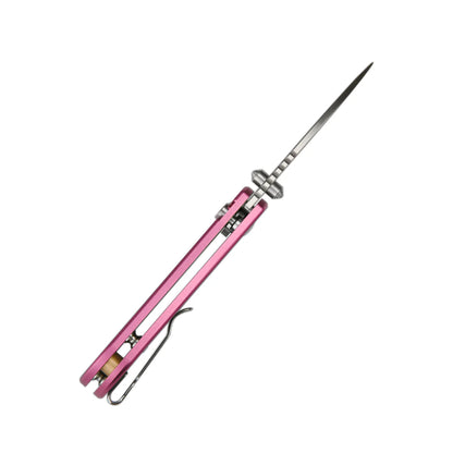 CJRB Mica - 2.36" AR-RPM9 Sandblasted Drop Point Blade, Pink Aluminium Handles - J1934PK