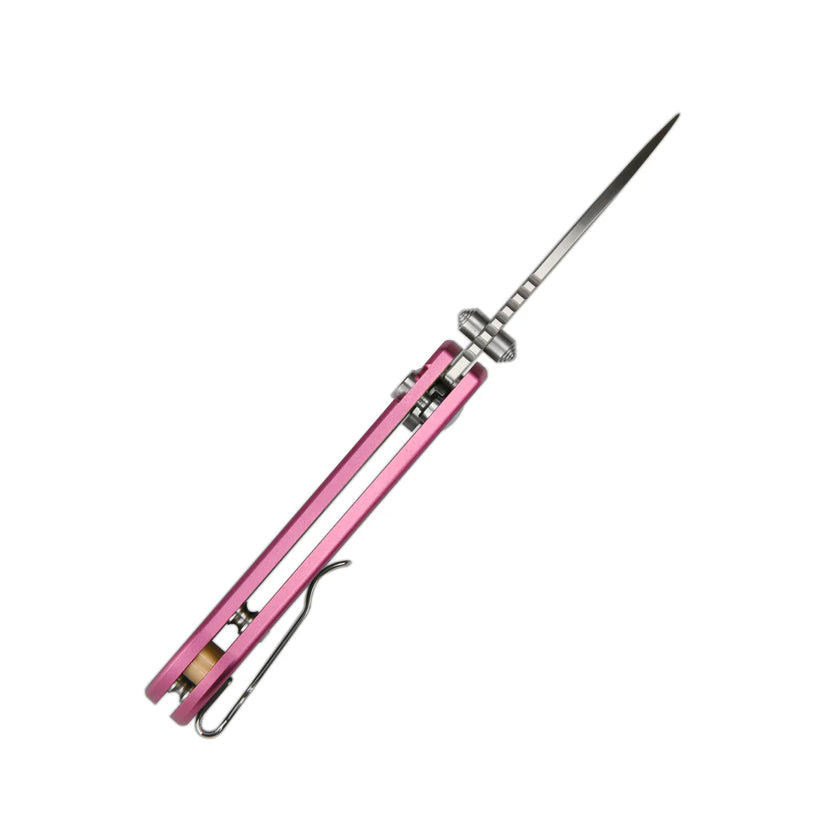 CJRB Mica - 2.36" AR-RPM9 Sandblasted Drop Point Blade, Pink Aluminium Handles - J1934PK