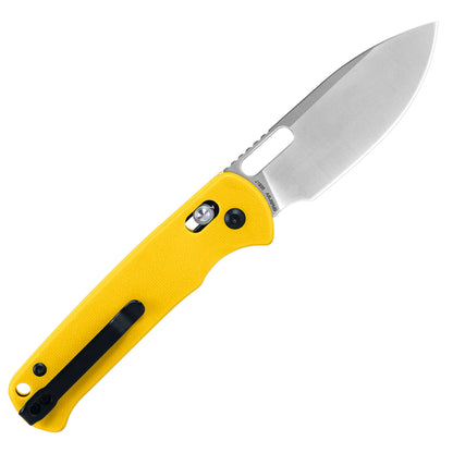 CJRB Hectare - 3.15" AR-RPM9 Sandblasted Drop Point Blade, Yellow G10 Handles - J1935YE