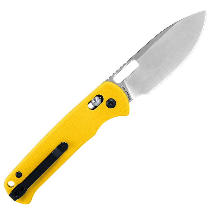CJRB Hectare - 3.15" AR-RPM9 Sandblasted Drop Point Blade, Yellow G10 Handles - J1935YE