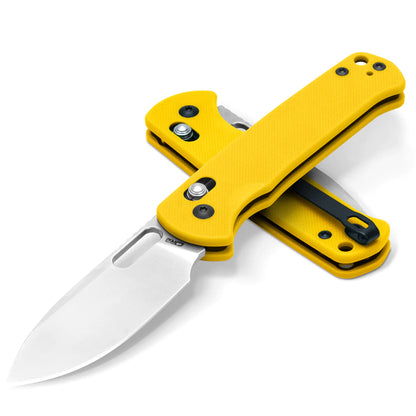 CJRB Hectare - 3.15" AR-RPM9 Sandblasted Drop Point Blade, Yellow G10 Handles - J1935YE