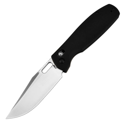 CJRB Prado - 3.76" AR-RPM9 Sand Polished Clip Point Blade, Black G10 Handles - J1936BK
