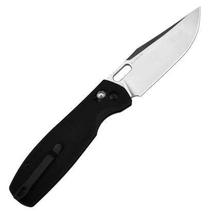 CJRB Prado - 3.76" AR-RPM9 Sand Polished Clip Point Blade, Black G10 Handles - J1936BK