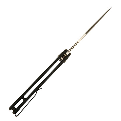 CJRB Prado - 3.76" AR-RPM9 Sand Polished Clip Point Blade, Black G10 Handles - J1936BK