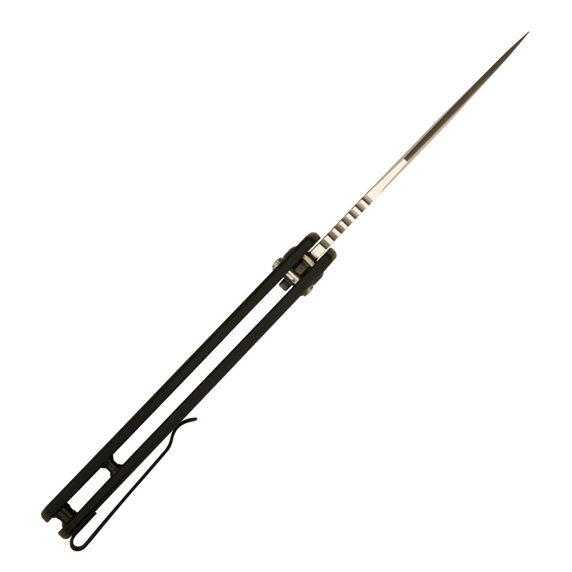 CJRB Prado - 3.76" AR-RPM9 Sand Polished Clip Point Blade, Black G10 Handles - J1936BK