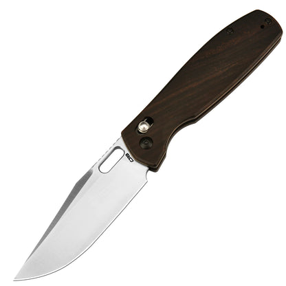 CJRB Prado - 3.76" AR-RPM9 Sand Polished Clip Point Blade, Ebony Wood Handles - J1936EB