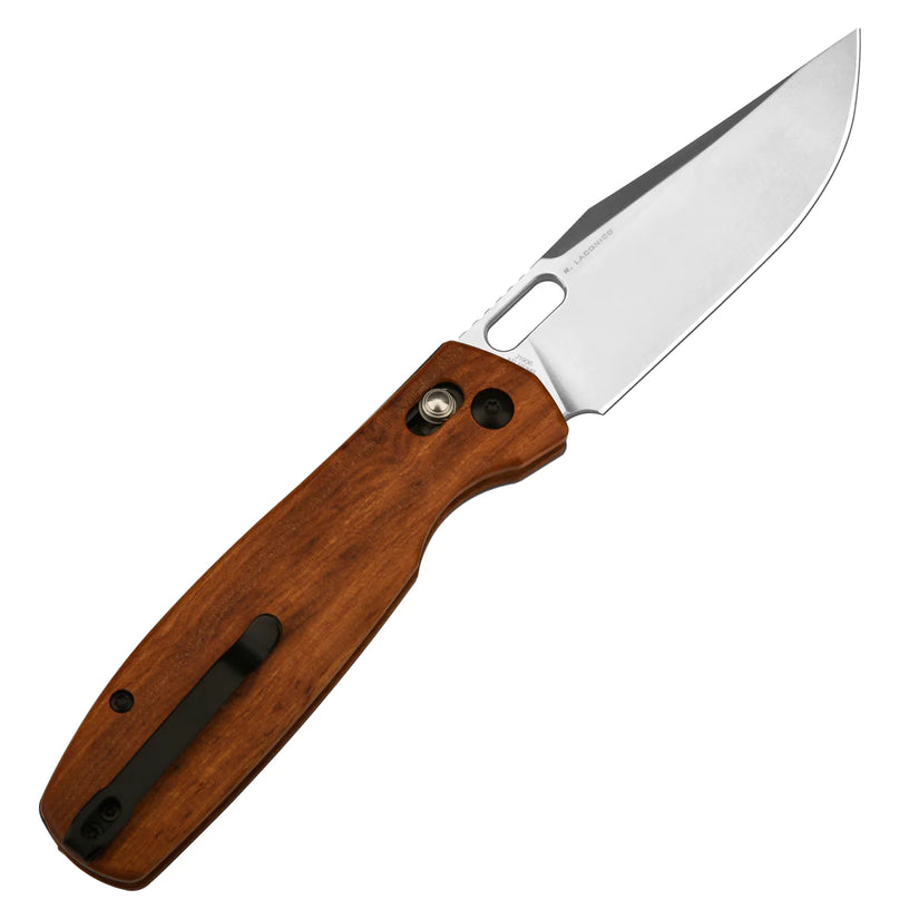 CJRB Prado - 3.76" AR-RPM9 Sand Polished Clip Point Blade, Rosewood Handles - J1936WD