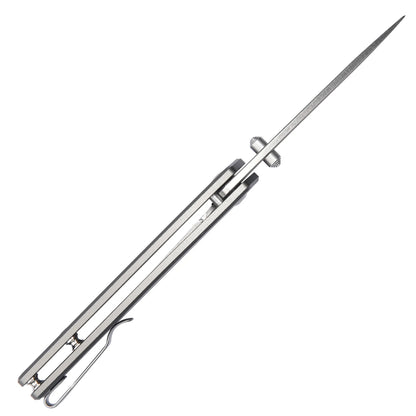 CJRB Kain - 2.95" AR-RPM9 Stonewashed Blade, Grey Aluminium Handles - J1956-GYA