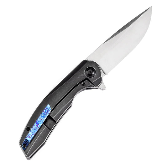 Kansept Accipiter - 3.5" CPM-S35VN Satin Blade, Black Anodised Titanium/Timascus Handle - K1007E3