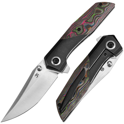 Kansept Deadite - 3.52" S35VN Satin Blade, Blackwash Titanium with 80's Carbon Fibre Handle. K1081A3