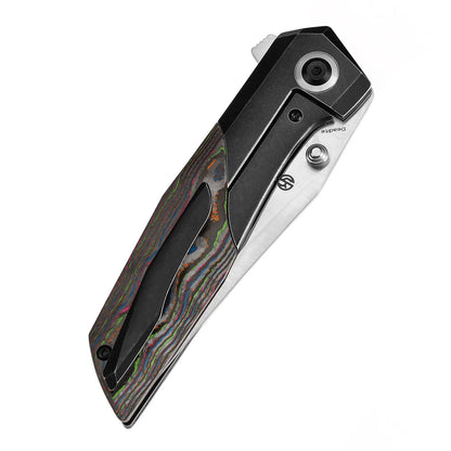 Kansept Deadite - 3.52" S35VN Satin Blade, Blackwash Titanium with 80's Carbon Fibre Handle. K1081A3