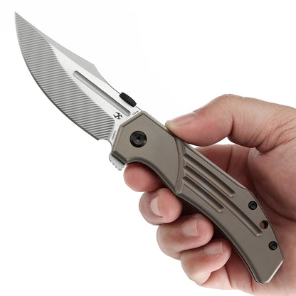 Kansept Orion - 3.07" CPM-S35VN with CNC Milling Blade, Bronze Titanium Handle. K1089A2