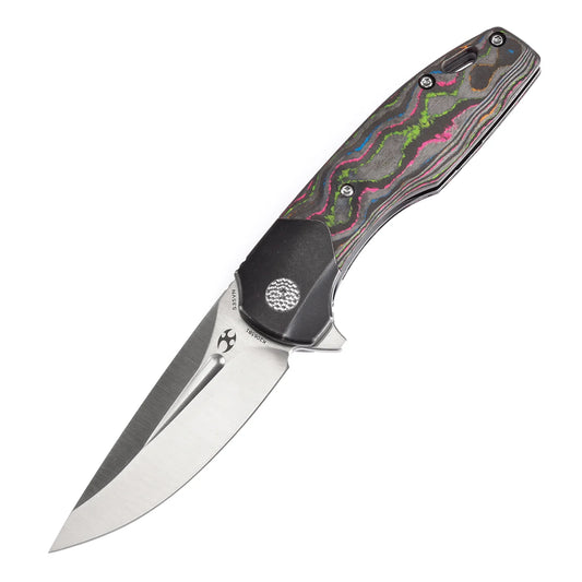 Kansept Cassowary - 2.9" CPM-S35VN Satin Clip Point, Titanium/80s Carbon Fibre - K2065B1