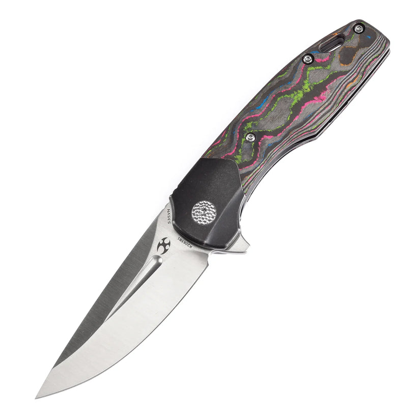 Kansept Cassowary - 2.9" CPM-S35VN Satin Clip Point, Titanium/80s Carbon Fibre - K2065B1
