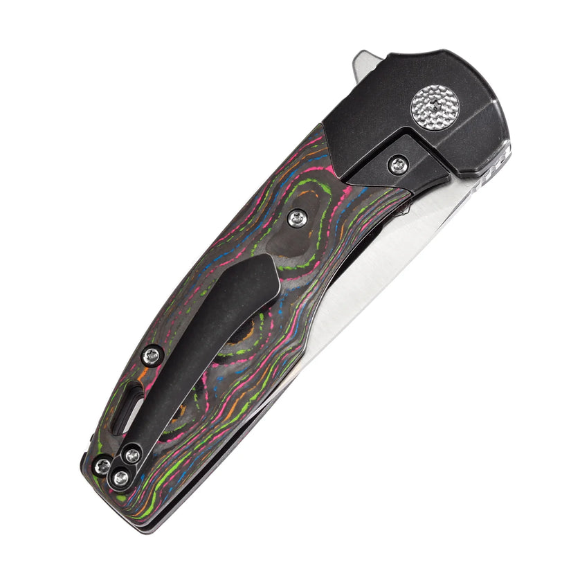 Kansept Cassowary - 2.9" CPM-S35VN Satin Clip Point, Titanium/80s Carbon Fibre - K2065B1