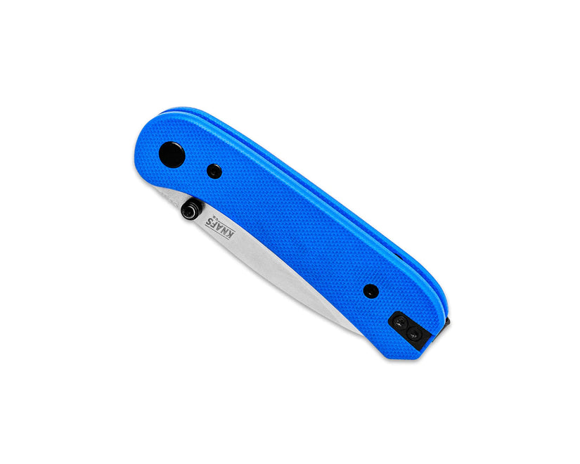 Knafs Lander 1 - 2.75" D2 Stonewashed Blade, Blue G-10 Fast Swap Handles