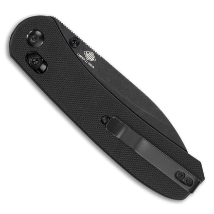 Knafs Lander 2 - 3.25" S35VN Black Stonewashed Blade, Black G-10 Handles, Clutch Lock