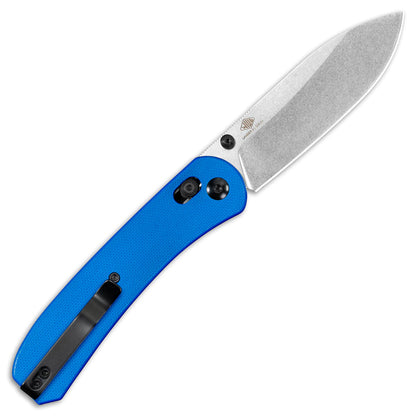 Knafs Lander 2 - 3.25" S35VN Stonewashed Blade, Blue G-10 Handles, Clutch Lock