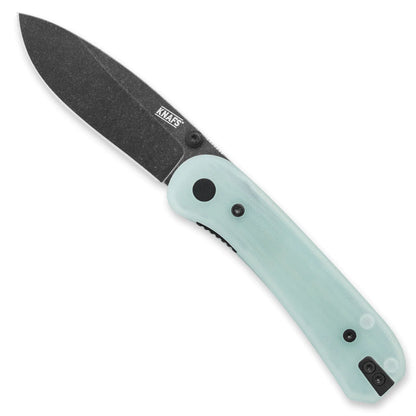 Knafs Lander 1 - Black Stonewashed 14C28N, Jade/Natural G-10