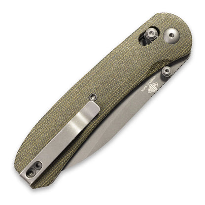 Knafs Lander 2 - 3.25" S35VN Light Stonewashed Blade, Green Micarta Handles, Clutch Lock
