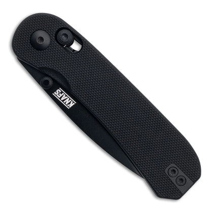 Knafs Lander 3 - 2.75" S35VN Black Blade, Black G-10 Handles, Clutch Lock