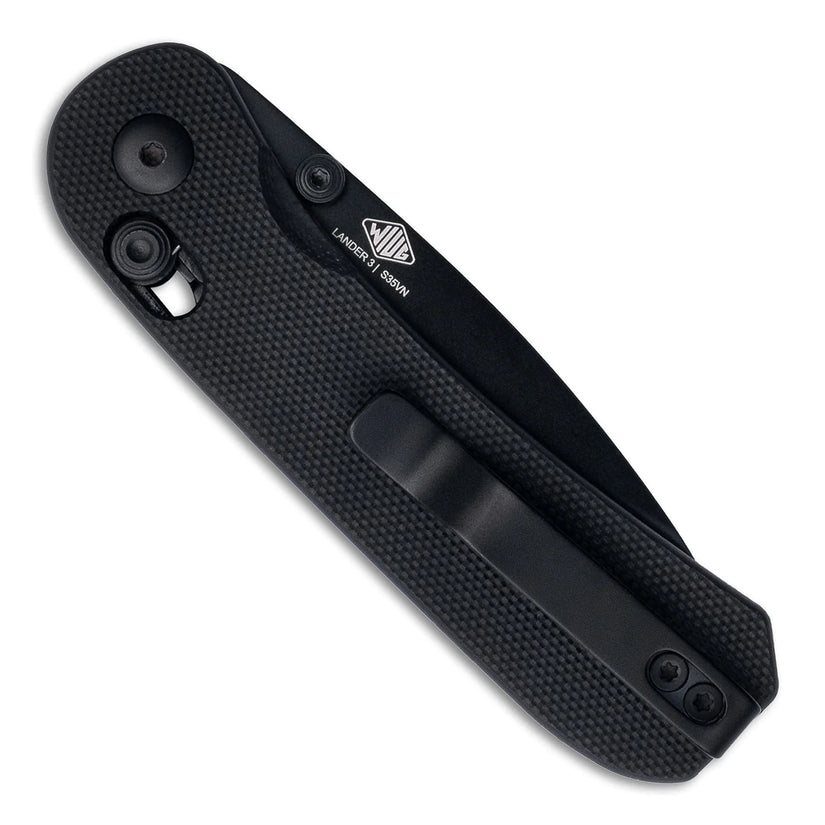 Knafs Lander 3 - 2.75" S35VN Black Blade, Black G-10 Handles, Clutch Lock